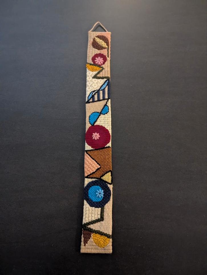 Geborduurd Schellekoord Wanddecoratie, Antiek en Kunst, Antiek | Kleden en Textiel, Ophalen of Verzenden
