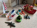Playmobil set: speedboat boot hovercraft catamaran krokodil, Ophalen of Verzenden, Gebruikt