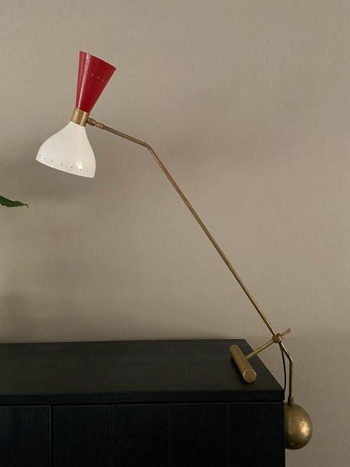 Midcentury Arredoluce counterbalance diabolo, Huis en Inrichting, Lampen | Tafellampen, Zo goed als nieuw, Minder dan 50 cm, Ophalen of Verzenden