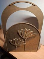 Vintage Messing Tijdschriftenrek met Bloemmotief, Ophalen of Verzenden, Gebruikt