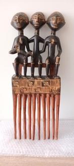 Afrikaanse Houten Kam met Figuren, Antiek en Kunst, Ophalen of Verzenden