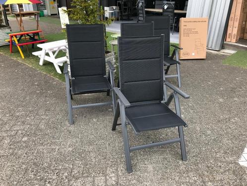 Parma Padding Standenstoel aluminium textileen, Tuin en Terras, Tuinstoelen, Nieuw, Aluminium, Inklapbaar, Verstelbaar, Ophalen