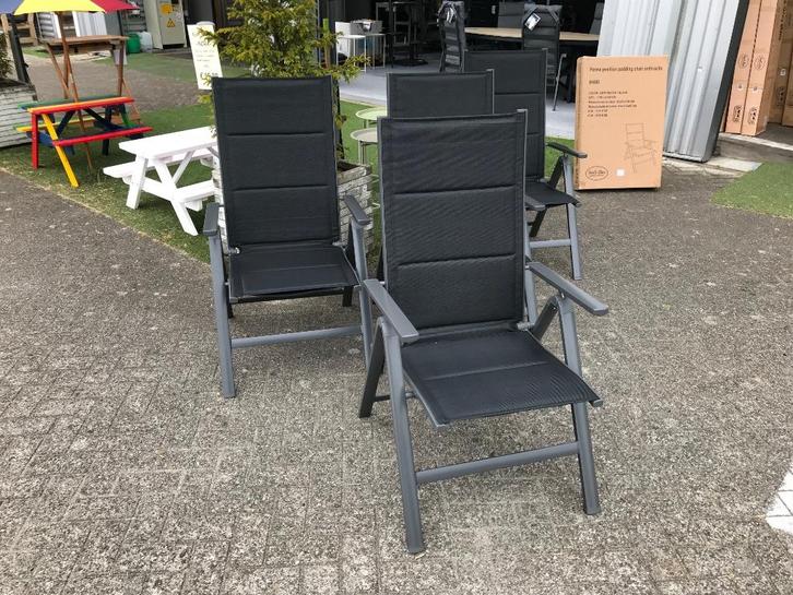 Parma Padding Standenstoel aluminium textileen, Tuin en Terras, Tuinstoelen, Nieuw, Aluminium, Inklapbaar, Verstelbaar, Ophalen
