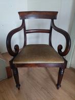 Antieke mahonie houten stoel met armleuningen, Ophalen