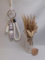 Beadable tassenhanger/sleutelhanger paars-wit, Ophalen of Verzenden, Nieuw