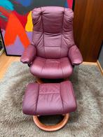 Originele Stressles relax fauteuil met hocker, Huis en Inrichting, Fauteuils, Ophalen, Zo goed als nieuw, Hout, 50 tot 75 cm