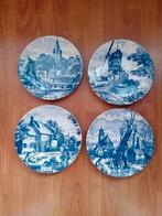 4 Delfts blauwe wandborden 4 jaargetijden borden chemkefa, Antiek en Kunst, Ophalen of Verzenden
