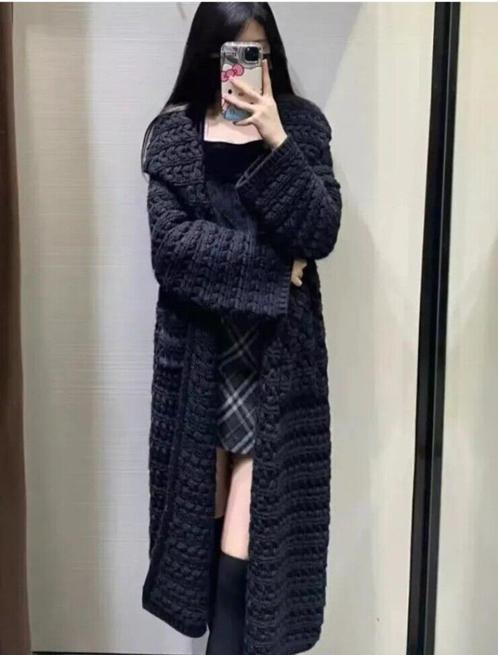 Gave warme tricot jas vest cardigan met wol van Zara   M   L, Kleding | Dames, Jassen | Winter, Nieuw, Maat 42/44 (L), Zwart, Verzenden
