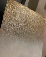 Abstract Gouden Witte Kunst op canvas schilderij, Ophalen of Verzenden