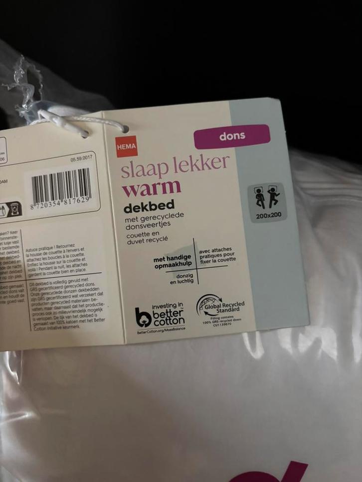 Nieuw dons dekbed 2 persoons, Huis en Inrichting, Slaapkamer | Beddengoed, Nieuw, Deken of Dekbed, Tweepersoons, Wit, Ophalen of Verzenden