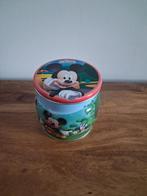 Ijzeren blik Met Mickey mouse, Ophalen of Verzenden, Mickey Mouse, Zo goed als nieuw, Beeldje of Figuurtje