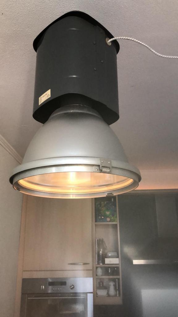 Industriele hang lamp, Gebruikt, 50 tot 75 cm, Ophalen of Verzenden, Metaal