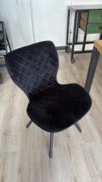 2x zwarte velours stoel kwantum, Huis en Inrichting, Stoelen, Ophalen, Zo goed als nieuw, Zwart, Twee