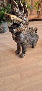 Tempelleeuw Antiek houten Foo Dog, Antiek en Kunst, Ophalen