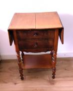 Antieke mahonie uitklap tafel met 2 laden, Ophalen