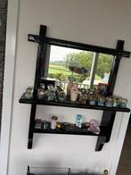 Leuke wandspiegel met plankje zwart, Ophalen, Minder dan 50 cm, Zo goed als nieuw, Minder dan 100 cm