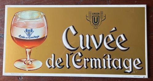 Cuvee de l’Ermitage, Verzamelen, Biermerken, Gebruikt, Reclamebord, Plaat of Schild, Overige merken, Ophalen of Verzenden