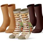 Set van 3 paar sokken  - maat 39-46 - 1 print, 2 effen paar, Ophalen of Verzenden, Nieuw, Overige kleuren