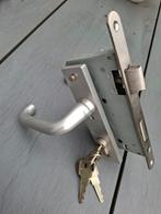 Nemef deurslot met beslag en klinken  met draaislot, Doe-het-zelf en Verbouw, Hang- en Sluitwerk, Ophalen of Verzenden, Zo goed als nieuw