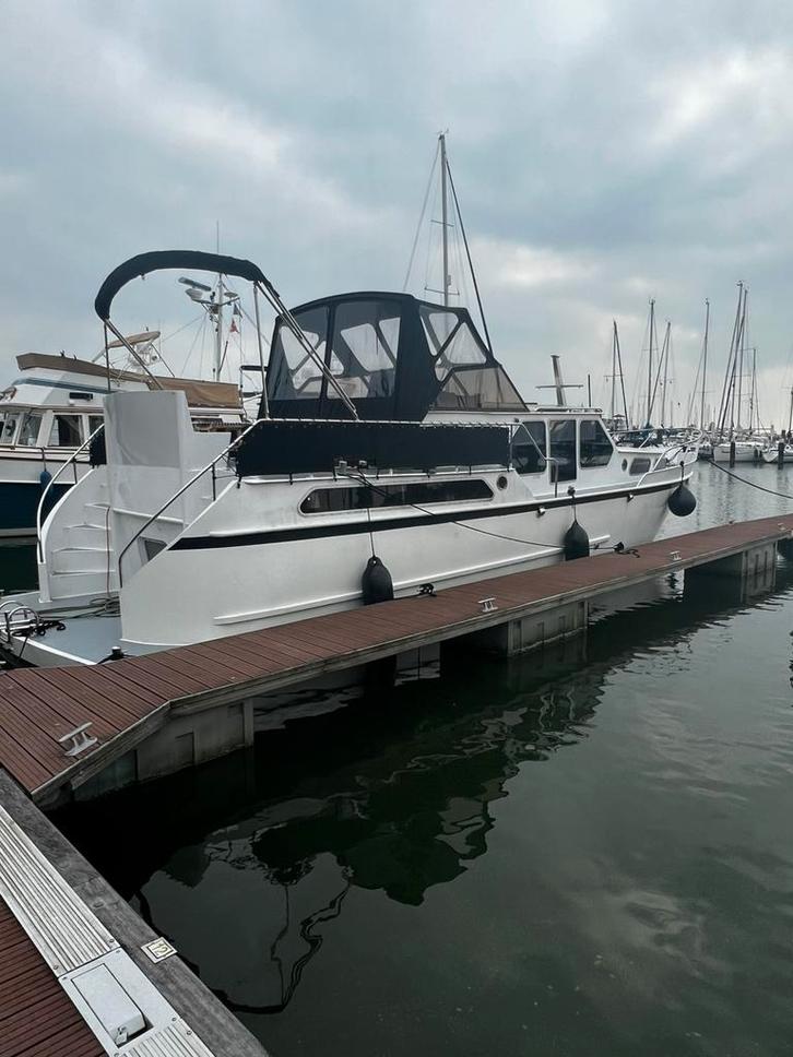 Valkkruiser 14 meter x 3,85 meter diepgang 1 meter, Watersport en Boten, Motorboten en Motorjachten, Gebruikt, Staal, 12 meter of meer