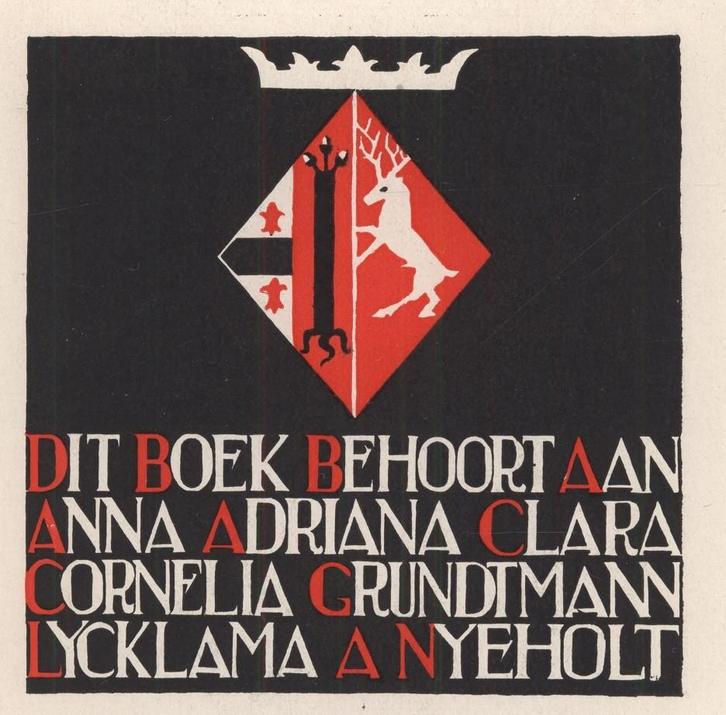 0493 Ex Libris Nederland : Jeanne Bieruma Oosting, 1927, Antiek en Kunst, Kunst | Etsen en Gravures, Verzenden