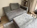 Lounge bank met hocker, perfect voor kleinere ruimtes, Ophalen, Gebruikt, Stof