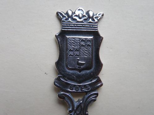 Verzilverd Gero lepeltje Oude wapen Goes 1817-1970 Zeeland, Verzamelen, Porselein, Kristal en Bestek, Zo goed als nieuw, Verzilverd