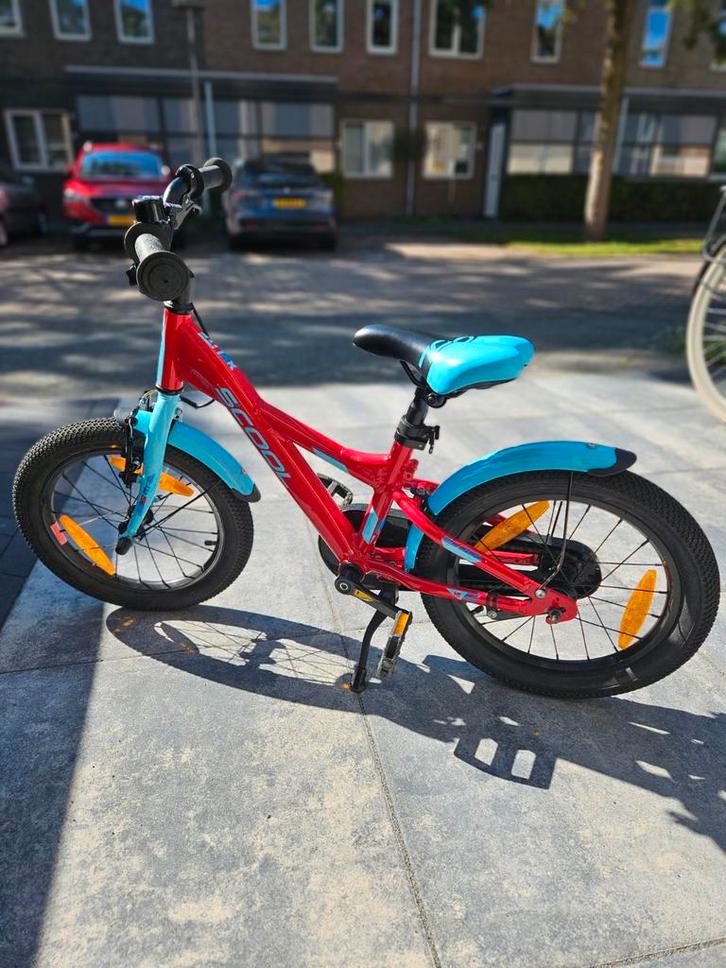 Stoere Scool Kinderfiets 16 inch, Fietsen en Brommers, Fietsen | Jongens, Zo goed als nieuw, 16 inch, Handrem, Ophalen