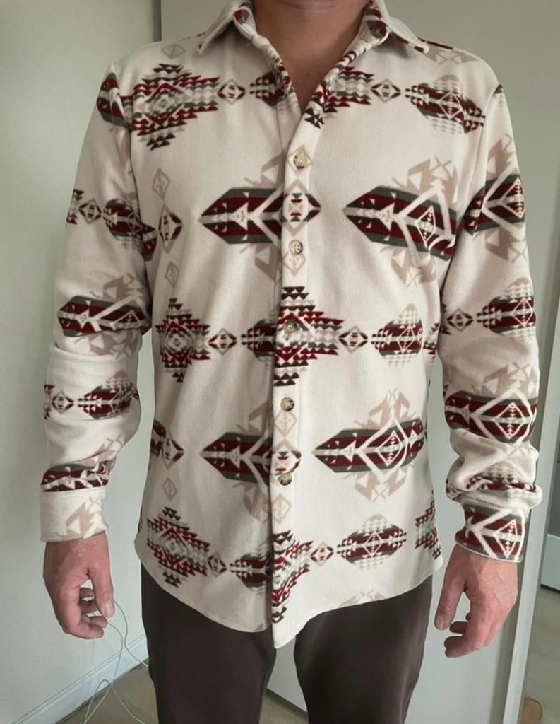 DeFacto Fleece Overhemd Aztec Print - Maat S, Ophalen of Verzenden, Zo goed als nieuw, Beige, Halswijdte 38 (S) of kleiner