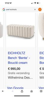Eichholtz boucle cream poef, Huis en Inrichting, Ophalen of Verzenden, Zo goed als nieuw, Eenpersoons, 200 cm