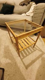 IKEA NESNA - Bamboe / Glas bijzettafel (ophalen tm vrijdag), Huis en Inrichting, Ophalen, Minder dan 45 cm, Minder dan 55 cm, Gebruikt