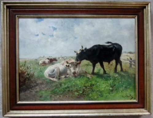 ==Henry Schouten 1857-1927===de verliefde stier==, Antiek en Kunst, Kunst | Schilderijen | Klassiek, Ophalen of Verzenden