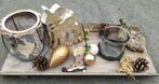 Houten kerstplateau om kerststuk op te maken, Ophalen of Verzenden, Zo goed als nieuw