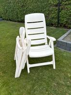 2x Jardin tuinstoel wit, Tuin en Terras, Tuinstoelen, Ophalen, Gebruikt, Kunststof, Inklapbaar