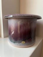 Handgemaakte grote paars geglazuurde bloempot, Rond, Binnen, Ophalen of Verzenden, Zo goed als nieuw