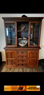 Koloniale eetkamerkast donker eiken kleur, Huis en Inrichting, Kasten | Buffetkasten, Ophalen, Gebruikt, Eikenhout, Met lade(s)