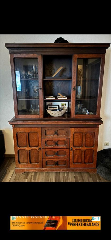 Koloniale eetkamerkast donker eiken kleur, Huis en Inrichting, Kasten | Buffetkasten, Gebruikt, 150 tot 200 cm, 25 tot 50 cm, Met lade(s)