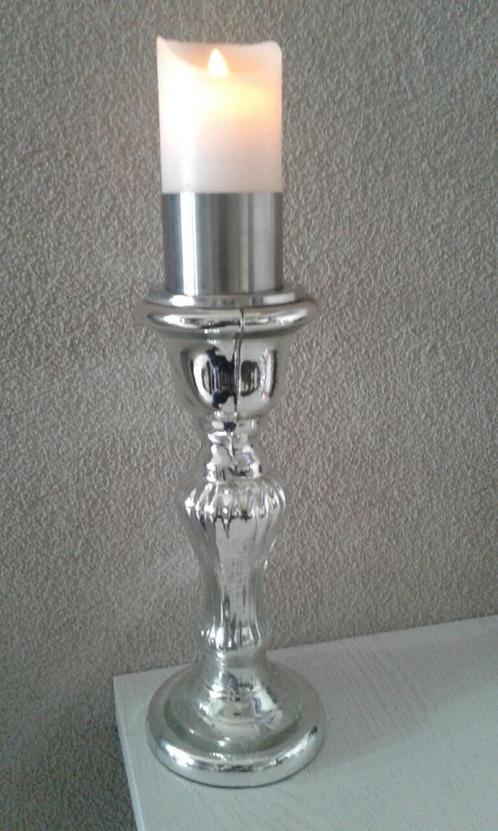 Riviera Masion Candle Holder Kandelaar zilver glas, Huis en Inrichting, Woonaccessoires | Kandelaars en Kaarsen, Nieuw, 25 tot 50 cm