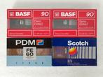 Lot van 4 cassettes BASF - PDM - Scotch (nieuw), Cd's en Dvd's, Cassettebandjes, 2 t/m 25 bandjes, Overige genres, Ophalen of Verzenden