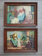 2 schilderijtjes MOEDER EN KIND, Antiek en Kunst, Kunst | Schilderijen | Klassiek, Ophalen