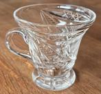 Vintage kristallen glas met oor en mooi fruit motief, Antiek en Kunst, Ophalen of Verzenden