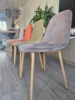 6 Ribstof Eetkamerstoelen, Ophalen of Verzenden, Zo goed als nieuw, Hout