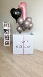 Ballonbox / kartonnen doos met ballonnen / cadeaus, Diversen, Wenskaarten, Ophalen of Verzenden