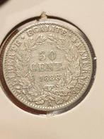 Frankrijk, 50 centimes 1888A, zilver (19), Postzegels en Munten, Munten | Europa | Niet-Euromunten, Frankrijk, Zilver, Ophalen of Verzenden