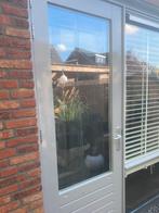 Hardhouten Buitendeur met Glas, Ophalen, Gebruikt, 80 tot 100 cm, 215 cm of meer