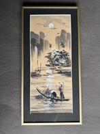 Vietnamese decoratieplaat in bronzen lijst, Ophalen of Verzenden