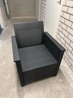 Twee stuks geweven tuin stoelen zwart, Ophalen, Gebruikt