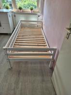 Wit houten bedframe, Huis en Inrichting, Slaapkamer | Bedden, 90 cm, Eenpersoons, Wit, Ophalen of Verzenden
