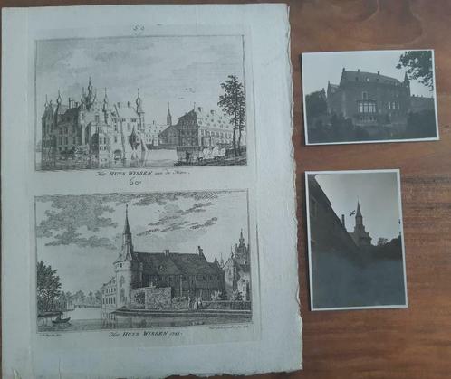 59-60/ huis Wissen kopergravure 1792   2 foto's uit 1934, Antiek en Kunst, Kunst | Etsen en Gravures, Ophalen of Verzenden