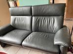 2-3 zits blauw lederen bankstel met relax functie, Huis en Inrichting, Ophalen, Zo goed als nieuw, 75 tot 100 cm